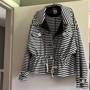 CAbi, Navy and White striped jacket
